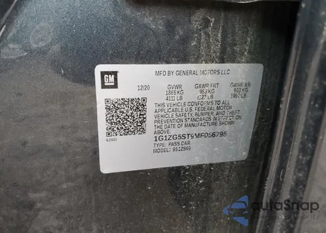 2021 Chevrolet Malibu Rs from USA, damaged, VIN 1G1ZG5ST9MF056795